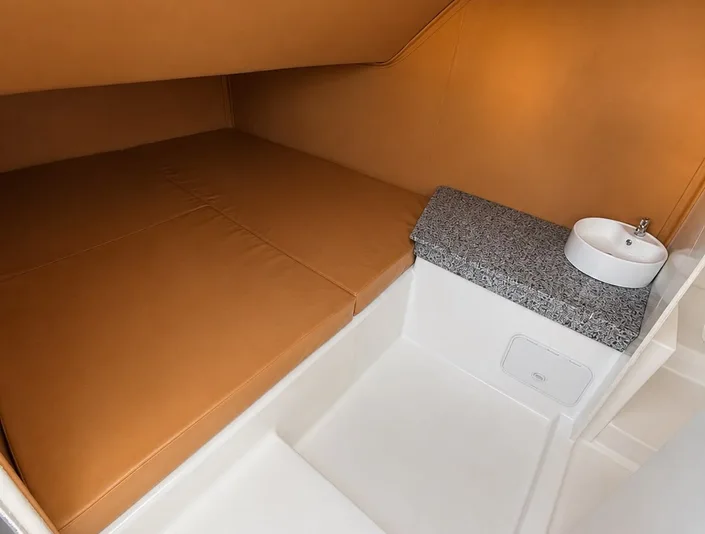 Gray Pearl 52 cabin berth and bathroom area