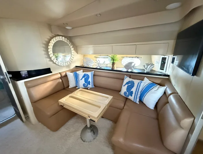 Princess 49 salon seating and table
