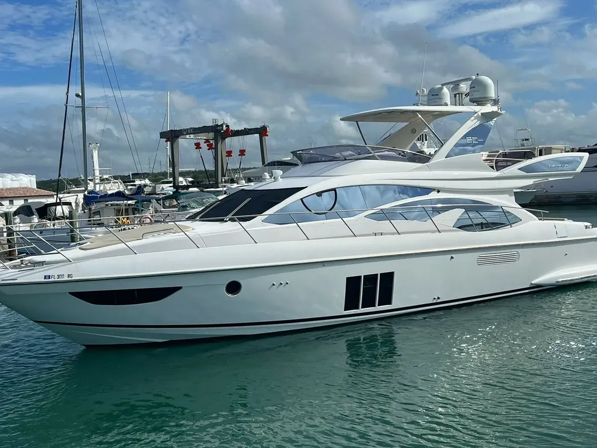 Azimut 60 moored at the marina