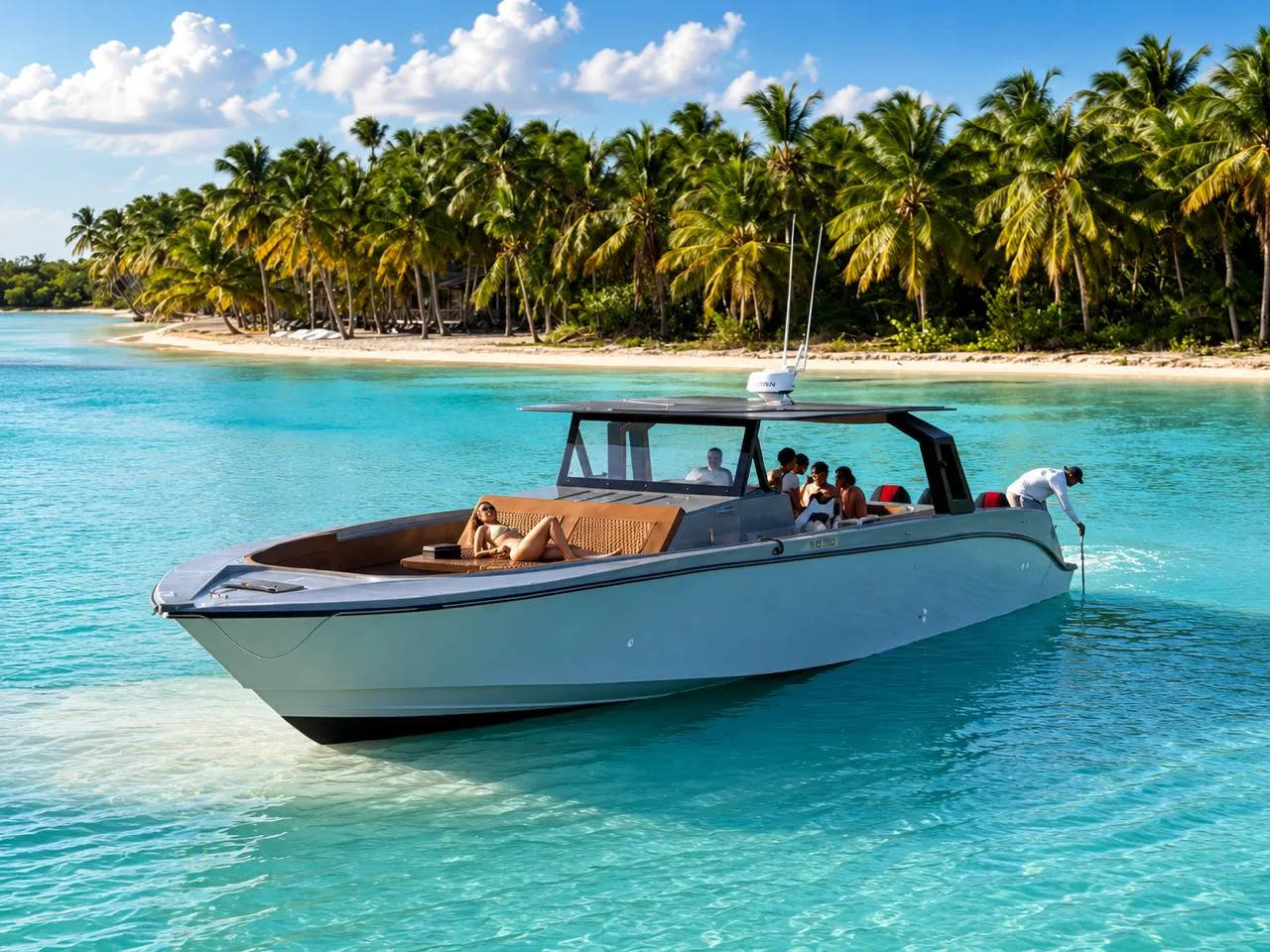Gray Pearl 52 — fondeado en aguas turquesas