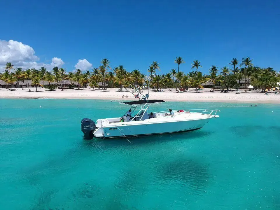 Intrepid 36 on turquoise water