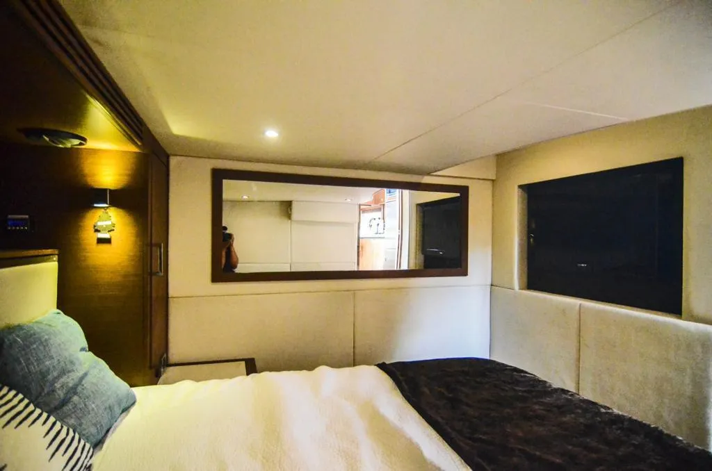 Sea Ray 53 cabin with a double bed